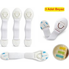 Demet Home 3 Adet Bebek Çocuk Güvenlik Dolap Kapak ve Çekmece Kilidi Çok Amaçlı Çocuk Kilit Karavan Kilidi Emniyet Kilidi Cırtlı Uzunluk Ayarlı