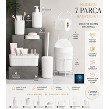 Mavi Concept Premium Lüks 7’li Banyo Aksesuar Seti Modern Tasarım