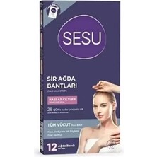 Sesu 12'li Hassas Vücut Ağda Bandı Kolay Açılabilir Formül ile Anında Pürüzsüzlük