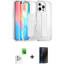 Marsilyan™- iPhone 16 Pro Max Kılıf Nova Işık Koleksiyonu - Siyah 3D Antistatik Hayalet Cam Ekran Koruyucu + Raze Metal Kamera Lens - Bz