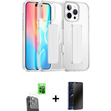 Marsilyan™- iPhone 16 Pro Max Kılıf Nova Işık Koleksiyonu - Siyah 3D Antistatik Hayalet Cam Ekran Koruyucu + Raze Metal Kamera Lens - Sh