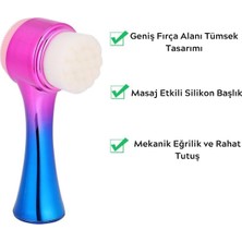 Ozcmax Çiftt Işlevli Renkli Cilt Yüz Temizleme Fırçası Peeling Masaj Etkili Gözenek Temizleyici Alet