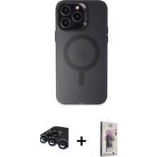 Marsilyan™- iPhone 15 Pro Max Kılıf Kozmos Çizgi Prime - Siyah Bilvis 3D Cam Ekran Koruyucu + Raze Metal Kamera Lens - Lt