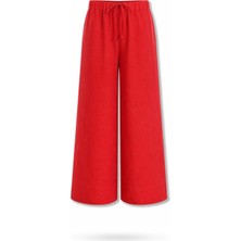 5in1Canpolat Kırmızı %100 Keten Lino Pantolon