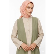 Ang-Scarf 95 x 95 Somon Renk Moon Desen İpeksi Jakar Eşarp - Ağırlık Yapmaz - Dört Mevsim Kullanıma Uygun - Kayma Yapmaz