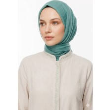 Ang-Scarf 100 x 100 Mint Yeşili Renk Piliseli Bambu Eşarp - Ağırlık Yapmaz - Ütü İstemez - Dört Mevsim Kullanıma Uygun - Kayma Yapmaz