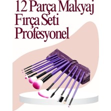 Yumuşak Fiber Kıllardan Oluşan 12'li Makyaj Fırçası Seti Göz Farı Allık ve  - HS1718-7399