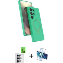 Marsilyan™- Galaxy S25 Ultra Kılıf Iz Işık Koleksiyonu - Siyah 3D Antistatik Seramik Nano Ekran Koruyucu + Raze Metal Kamera Lens - Gs