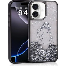 Apple iPhone 16 Kılıf Sıvılı Simli Şeffaf Arka Yüzey Zore Keto Silikon Kapak