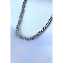 316L Çelik Gümüş Renk Kral Zincir Model Erkek Kolye 5886 - HS3879-7056