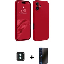 Marsilyan™- iPhone 16 Kılıf Kozmos Yansıma Özel Seri - Siyah 3D Antistatik Hayalet Cam Ekran Koruyucu + Pvd Metal Kamera Lens - Yl