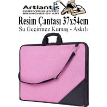 Artlantis Resim Çantası Kumaş 37X54 cm 1 Adet Teknik Resim Dosya Çantası 35X50 cm Askılı Bez Proje Çantası Fermuarlı Okul Sınıf