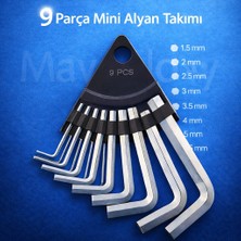 MAYAGLORY 9 Parça Kısa Alyan Takımı Mini Çok Amaçlı Tamir Seti Anahtar Takımı Evde Tamir Anahtar Seti