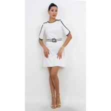 Valerian Moda Özel Seri Kemer Detaylı Mini Elbise - Düğün - Mezuniyet - Ofis Şıklığı