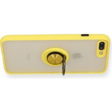 Zenvia Mey Ithalat®   iPhone 7 Plus Kılıf Montreal Yüzüklü Silikon Kapak - Sarı