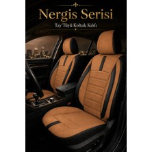 Trobus Fiat Egea Hb 2017 Sonrası Uyumlu Nergis Serisi Taba Siyah Ortopedik Tay Tüyü Koltuk Kılıfı