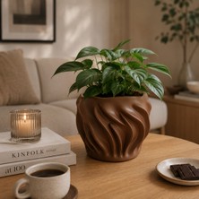 Triora Design Dalgalı Model:dekoratif, Minimalist, Kaktüs, Sükulent Saksı 12CM Yükseklik x 15CM Genişlik Pla