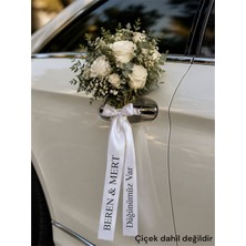 ZENkora Gelin Arabası Süsü, Isimli Kurdele, Konvoy Süsü 1 Çift Çiçek Dahil Değildir.