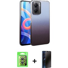 Marsilyan™- Poco X7 Pro Kılıf Kıvılcım Minimal Özel Seri - Siyah 3D Antistatik Hayalet Cam Ekran Koruyucu + Raze Metal Kamera Lens - Gs