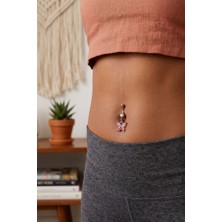 Zurafa Shop Gümüş Renk Kelebek Figürlü Cerrahi Çelik Göbek Piercing