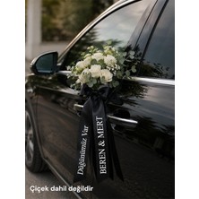 ZENkora Gelin Arabası Süsü, Isimli Kurdele, Konvoy Süsü 1 Çift Çiçek Dahil Değildir.
