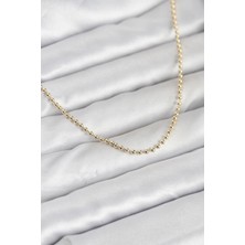 cm 14K Gold Renk Top Zincirli Model 60 cm Kadın Kolye 5886 - HS1458-8928