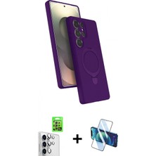Marsilyan™- Galaxy S25 Ultra Kılıf Iz Işık Koleksiyonu - Siyah 3D Antistatik Seramik Nano Ekran Koruyucu + Raze Metal Kamera Lens - Gs