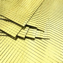 Hereveoyuncak Kare Gold Cam Mozaik Fayans Çıkartmaları El Işi Kare Cam Fayans Kendinden Yapışkanlı Aynalı Dekor Panel 30X30 Cmm