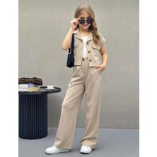Sy Store Kız Çocuk  Yelekli Takım | Şık Palazzo Pantolon Set