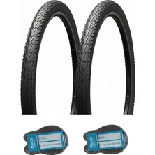 Chaoyang 24 Jant 24X1.95 H-5113 5 mm Zırhlı Bisiklet Dış Lastiği + Panda Iç Lastik Seti x 2 Adet