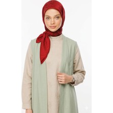 Ang-Scarf 95 x 95 Vişne Çürüğü Renk Luxury Şakar Eşarp - Ağırlık Yapmaz - Dört Mevsim Kullanıma Uygun - Kayma Yapmaz