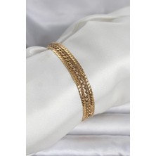 316L Çelik Gold Renk 3'LÜ Kadın Bileklik 5886 - HS2741-9832
