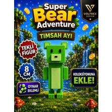 Super Bear Adventure Timsah Ayı Figür Oyuncak | Oynar Eklemli 8 cm Koleksiyon Karakteri | Voltrex Design