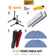 Roborock S8 / S8 Sonic / S8 Plus / S8 Pro Ultra Uyumlu 4’lü Yedek Parça Seti | Hepa Filtre, Mop Bezi Mavi, Ana Fırça, Yan Fırça