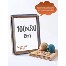 Punchistanbyuyc 100X80CM Kombinasyon Özellikli Punch ve Tüm Nakışlara Uygun Iğneli/telli Ahşap Kasnak (Kılıf Hediye)