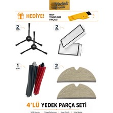 Roborock Q8 Max / Q8 Max Plus / Q5 Pro / Q5 Pro Plus Uyumlu 4’lü Yedek Parça Seti | Filtre, Mop Bezi, Ana Fırça, Yan Fırça