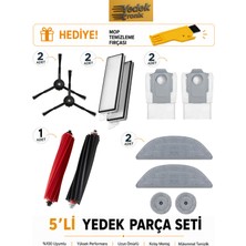 Roborock S8 Maxv Ultra Uyumlu 5’li Yedek Parça Seti – Ana Fırça + Yan Fırça + Hepa Filtre + Mop Bezi + Kenar Mopu