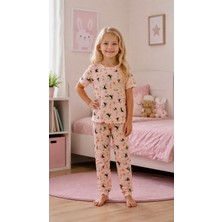 Enie Kız Çocuk Arı Desenli Kısa Kollu Pijama Takımı