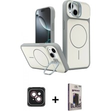 Marsilyan™- iPhone 14 Kılıf Iz Modern Prime - Siyah Bilvis Hayalet Cam Ekran Koruyucu + Pvd Metal Kamera Lens - Pe