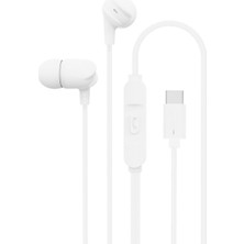 HiboTekno Type-C Android Uyumlu Metal Başlıklı Örgü Kablolu Mikrofonlu Kulak Içi Kulaklık 1.2m