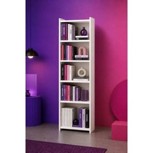DUYAMO Nova 6 Raflı Beyaz Mdf Modüler Ofis Kitaplık 55X23X208 cm