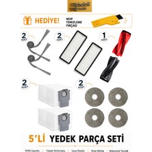 Roborock Qrevo C / Qrevo C Pro / Qrevo Edge 5V1 Uyumlu 5’li Yedek Parça Seti | Ana Fırça, Hepa Filtre, Mop Bezi, Yan Fırça, Toz Torbası