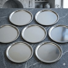 Abant Çelik Düz Servis Sunum Tabak No:2 ;16 Cm. ( 6 Adet )