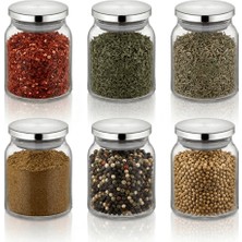 Pelenna 6 Adet 250 Ml. Vakumlu Metal Kapaklı Cam Kavanoz Baharatlık,şekerlik