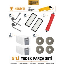 Roborock Qrevo L / Qrevo L Pro Uyumlu 5’li Yedek Parça Seti | Ana Fırça, Hepa Filtre, Mop Bezi, Yan Fırça, Toz Torbası