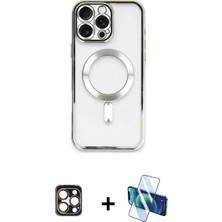 Marsilyan™- iPhone 16 Pro Max Kılıf Nova Işık Özel Seri - Siyah 3D Antistatik Cam Ekran Koruyucu + Pvd Metal Kamera Lens - Gd