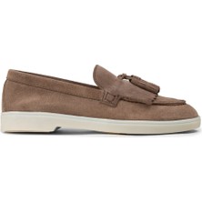 Deery Kadın Hakiki Süet Vizon Renk Püsküllü Loafer - 02042ZVZNC01