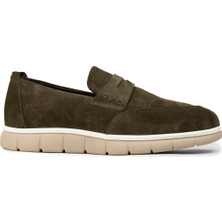 Deery Erkek Hakiki Süet Yeşil Loafer Ayakkabı - 02044MYSLE01