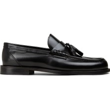 Deery Erkek Siyah Hakiki Deri Püsküllü Makosen - 02001MSYHM01