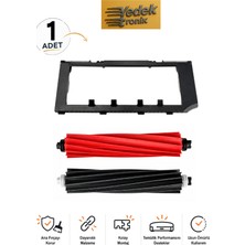 Roborock S8 / S8 Plus / S8 Pro Ultra / Q8 Max / Q8 Max Plus / Q5 Pro / Q5 Pro Plus Uyumlu Siyah Ana Fırça Kapağı ve Ana Fırça Seti | Alt Kapak